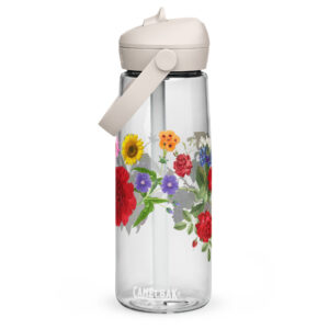 Flip straw water bottle